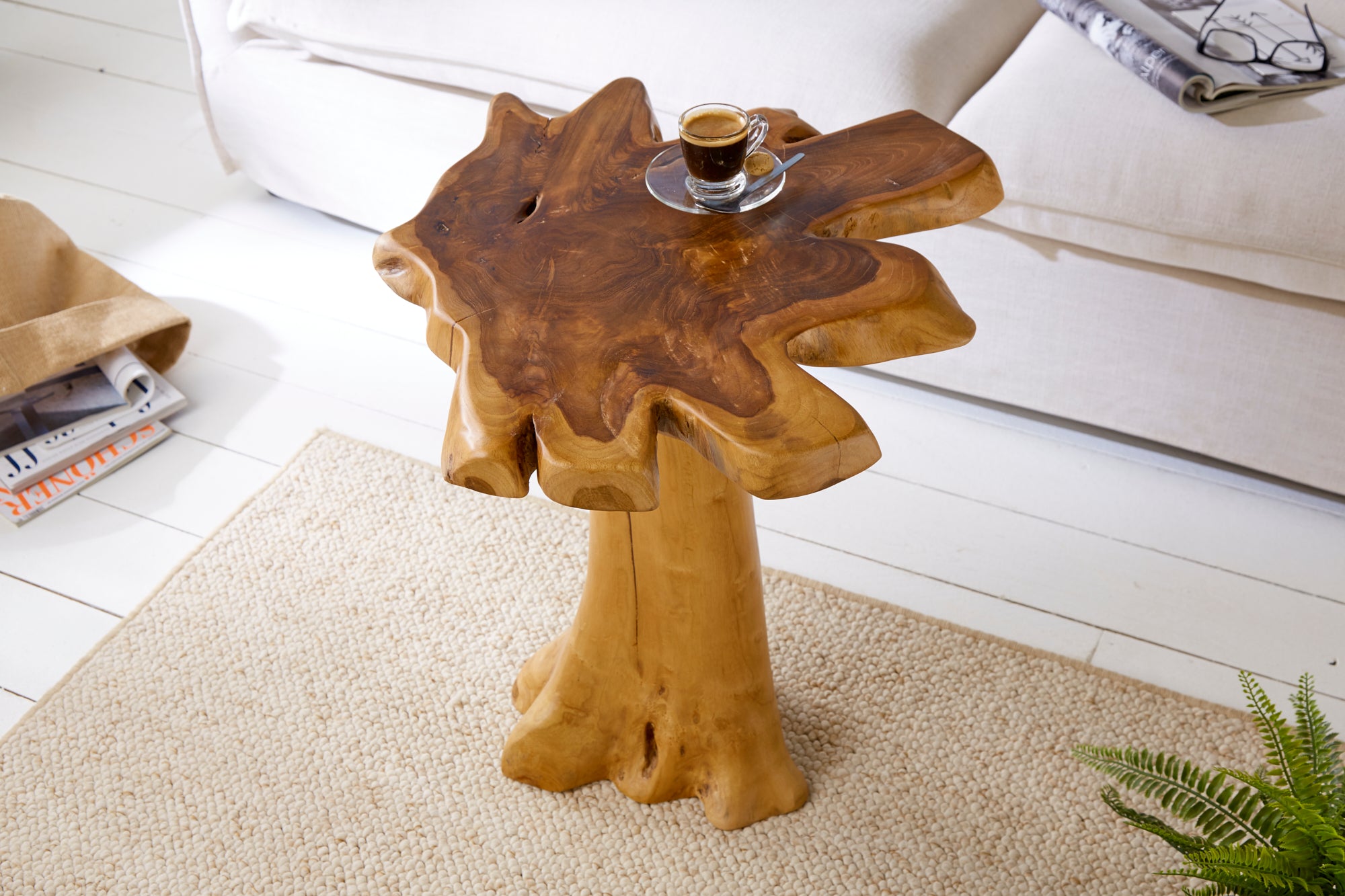 Buy Root Wood Coffee Table Ca. 80 X 60cm Made From Solid Teak Wood