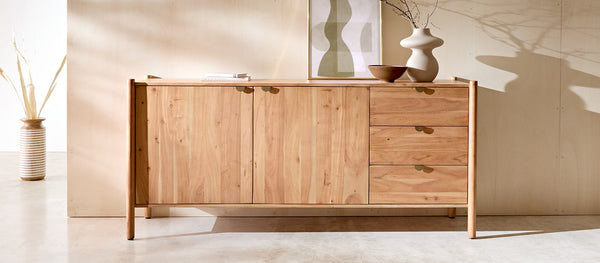 Caius collection in acacia wood with modern design