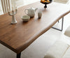 Dining Table Olympus Live Edge Acacia Wood Brown Slanted Frame Black 200-300cm