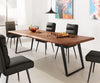 Dining Table Olympus Live Edge Acacia Wood Brown Slanted Frame Black 200-300cm