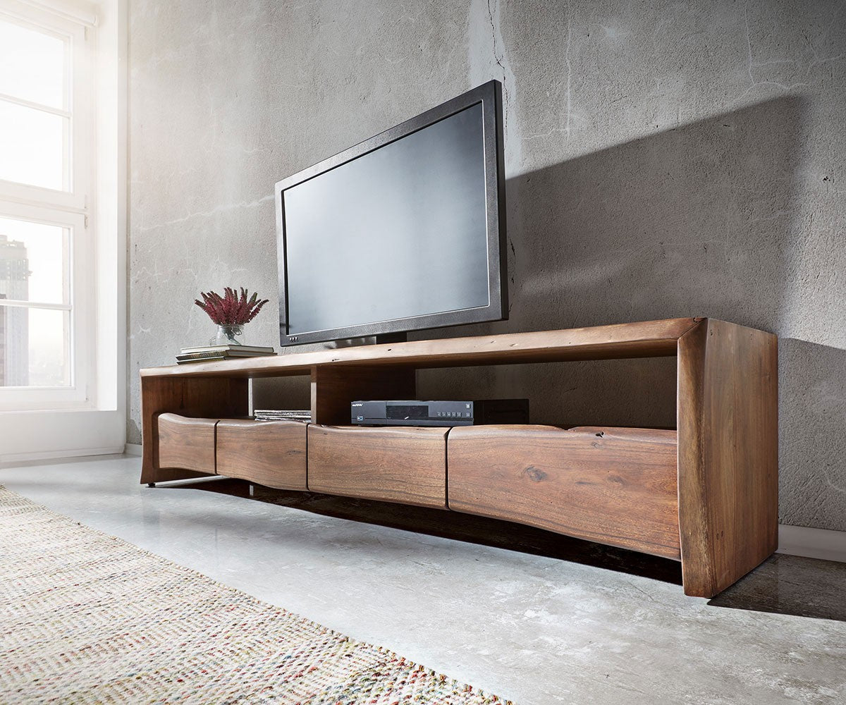 TV Stand Olympus Live-Edge 190-230 cm Acacia Wood Brown