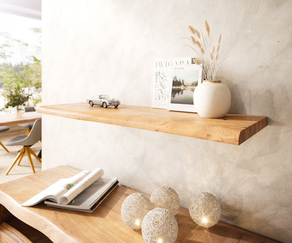 Wall Shelf Olympus Live-Edge 100-145 cm Acacia Wood Natural