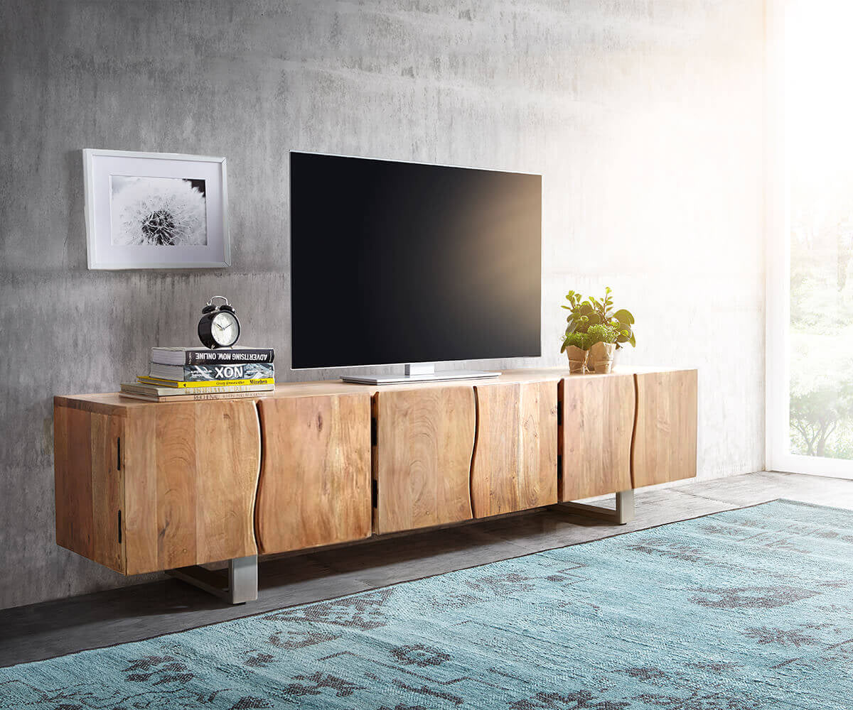 TV Stand Olympus Live-Edge 220 cm Acacia Wood Natural