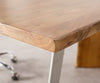 Desk Olympus Live-Edge 170X170 Natural Acacia Wood Frame Silver