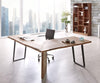 Desk Olympus Live-Edge 170X170 Acacia Wood Brown Frame Black