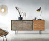 Juwelo Sideboard 175cm in Acacia Wood with Natural Slate Veneer