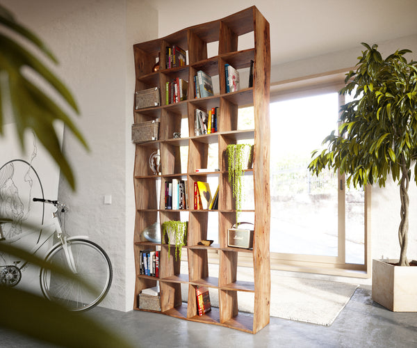 Bookcase Olympus Live-Edge 240X120 cm Acacia Wood Natural