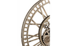 Wall Clock Roman Numerals Visible Mechanism 60cm Metal Antique Gold