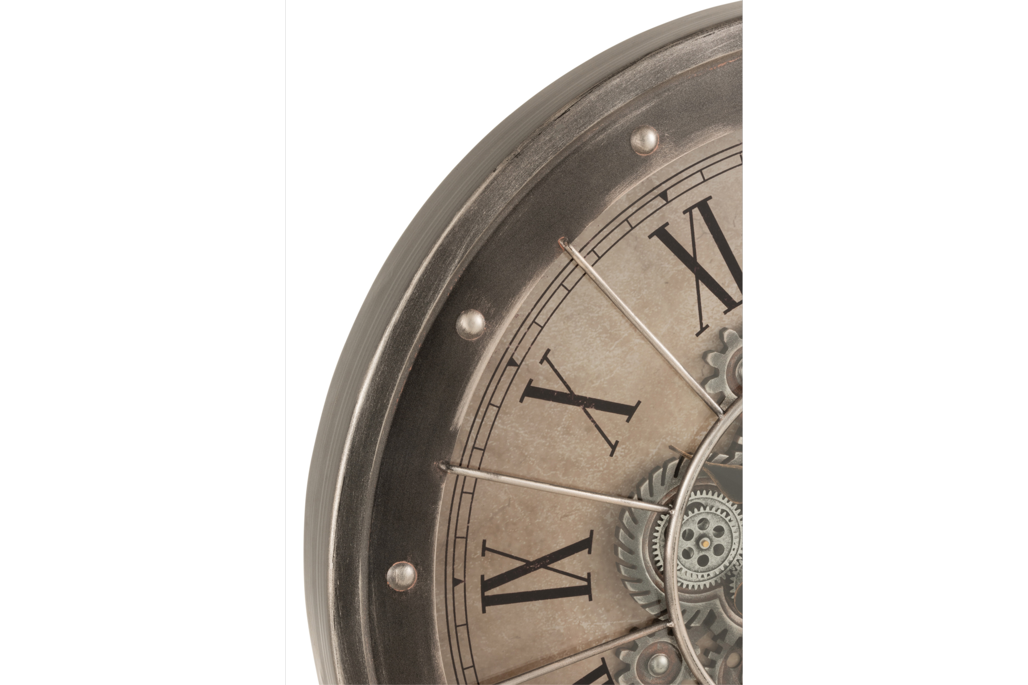 Wall Clock Roman Numerals With Visible Mechanism 80cm Metal