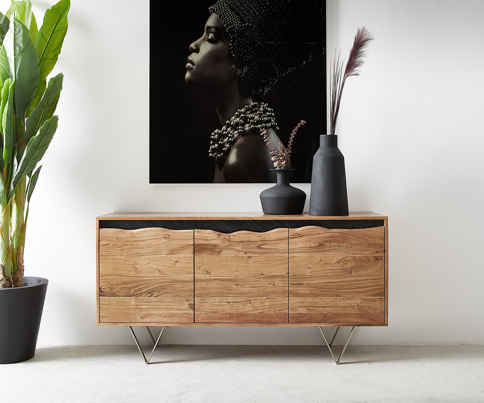 Sideboard Stonegrace 147-200 cm Acacia Wood Natural