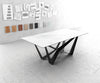 Dining Table Aurora Ceramic White Spider Frame Black 200-300cm