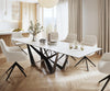 Dining Table Aurora Ceramic White Spider Frame Black 200-300cm