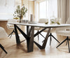 Dining Table Aurora Ceramic White Spider Frame Black 200-300cm