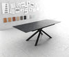 Dining Table Aurora Extendable Ceramic 180-220cm Anthracite Cross Frame Black