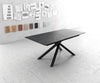 Dining Table Aurora Extendable Ceramic 180-220cm Anthracite Cross Frame Black