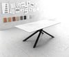 Dining Table Aurora Ceramic White Cross Frame Black 200-300cm