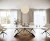 Dining Table Aurora Ceramic White V Frame Black 200-300cm