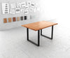 Dining Table Olympus Live Edge Acacia Wood Natural Square Frame Slim Black 140-300cm