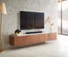 Floating TV Stand Secara 200cm Acacia Wood Brown 4 Doors