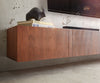 Floating TV Stand Secara 200cm Acacia Wood Brown 4 Doors