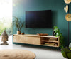 Floating TV Stand Budaya 175 cm 2 Doors 2 Compartments Mango Wood Natural