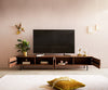 TV Stand Fevo 220 cm Acacia Wood Brown 4 Doors