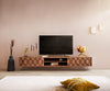 Floating TV Stand Fevo 160-200 cm Acacia Wood Brown 2 Doors 2 Compartments