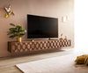 Floating TV Stand Fevo 220 cm Acacia Wood Brown 4 Doors