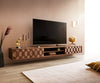 Floating TV Stand Fevo 240 cm Acacia Wood Brown 4 Doors 2 Compartments