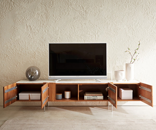 TV Stand Secara 200cm Acacia Wood Natural 4 Doors