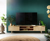 TV Stand Budaya 200 cm 2 Doors 2 Compartments Mango Wood Natural Foot Round