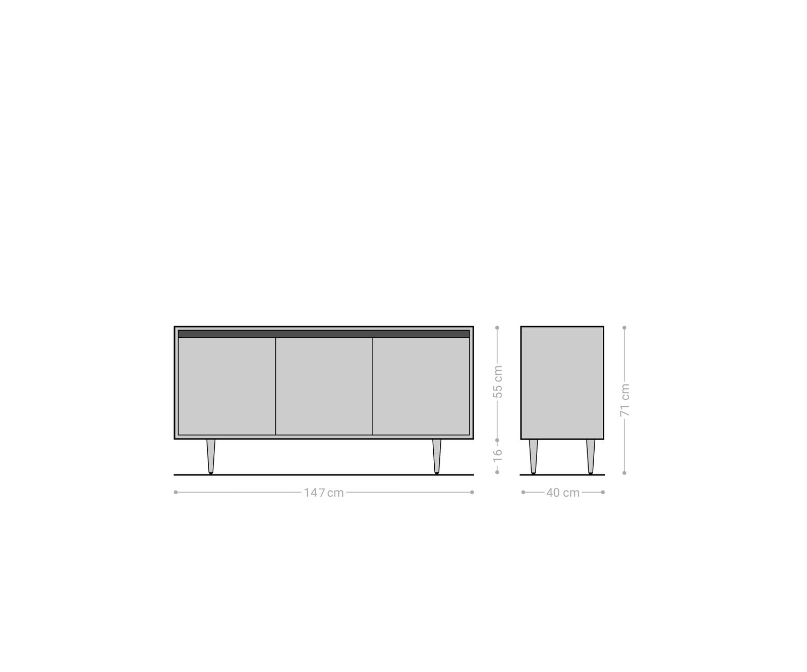 Sideboard Budaya 147 cm 3 Doors Mango Wood Natural