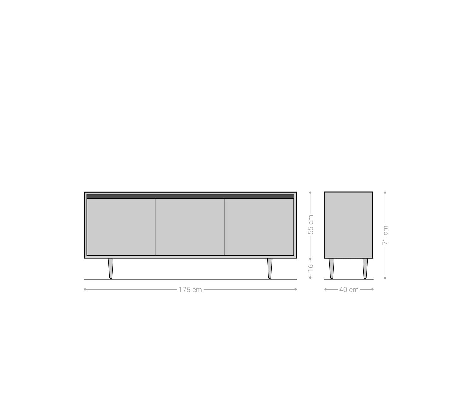 Sideboard Budaya 175 cm 3 Doors Mango Wood Natural