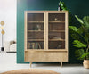 Display Cabinet Budaya 115x150cm 4 Doors Mango Wood Natural