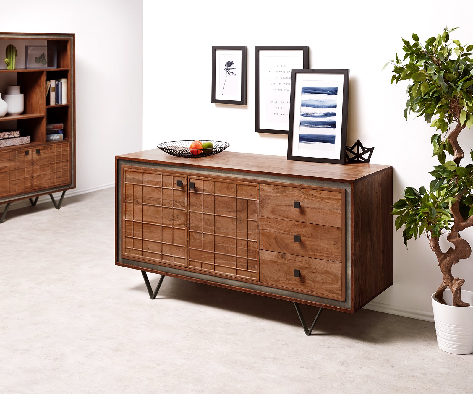 Sideboard Stonegrace 150 cm Acacia Wood Brown