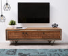 TV Stand Stonegrace 150 cm Acacia Wood Brown V-Leg Black