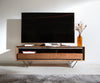 TV Stand Stonegrace 145-240 cm Acacia Wood Brown Stone Veneer V-Foot Black