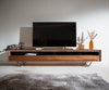 TV Stand Stonegrace 145-240 cm Acacia Wood Brown Stone Veneer V-Foot Black