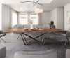 Dining Table Olympus Live Edge Acacia Wood Brown Spider Frame Steel 300cm