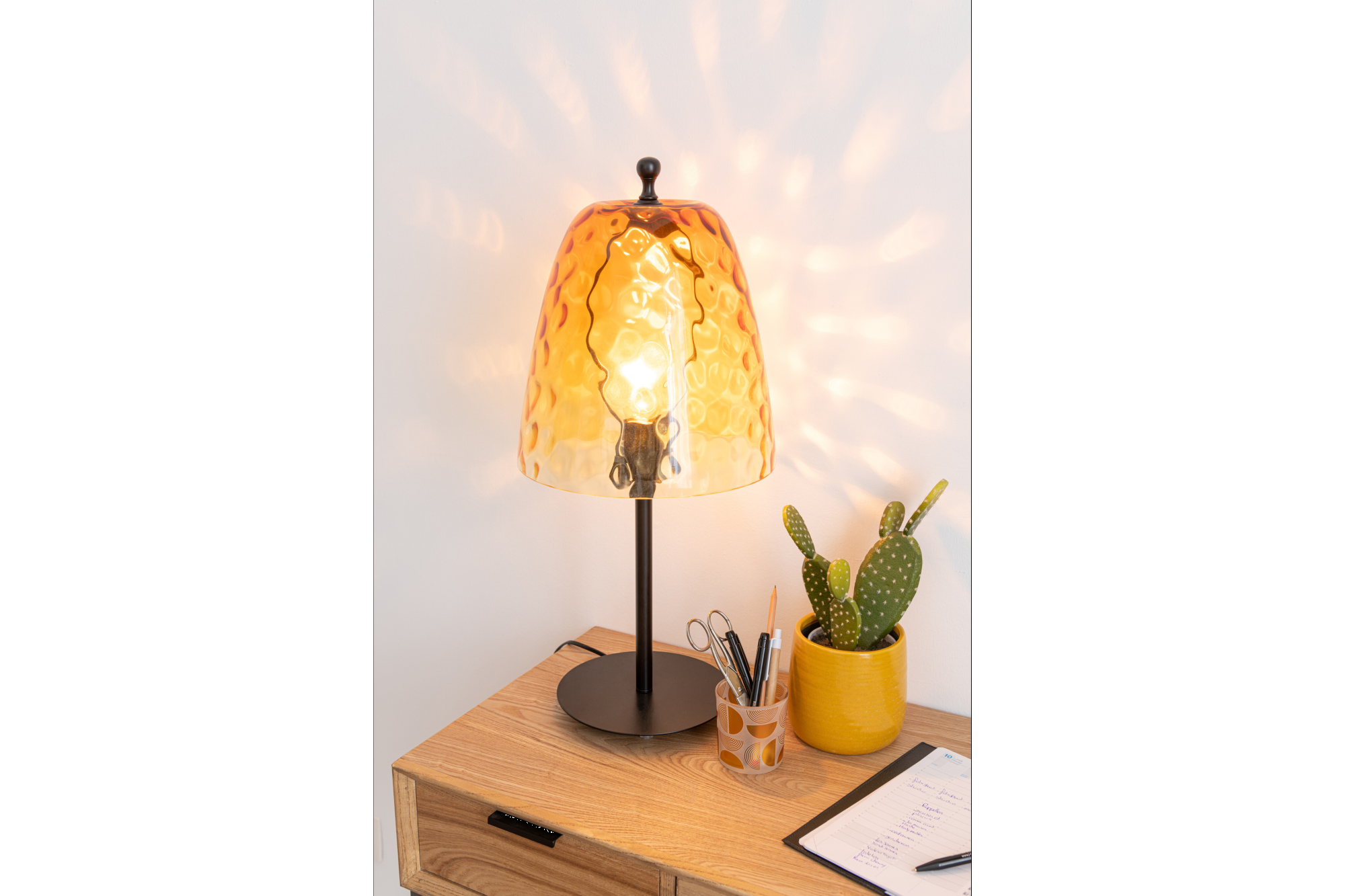 Table Lamp Ocean 58cm Glass Yellow