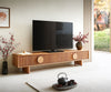 TV Stand Surimu 200cm Acacia Wood Brown 4 Doors Cork Handle