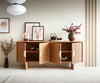 Sideboard Surimu 175cm Acacia Wood Brown 4 Doors 2 Compartments Cork Handle