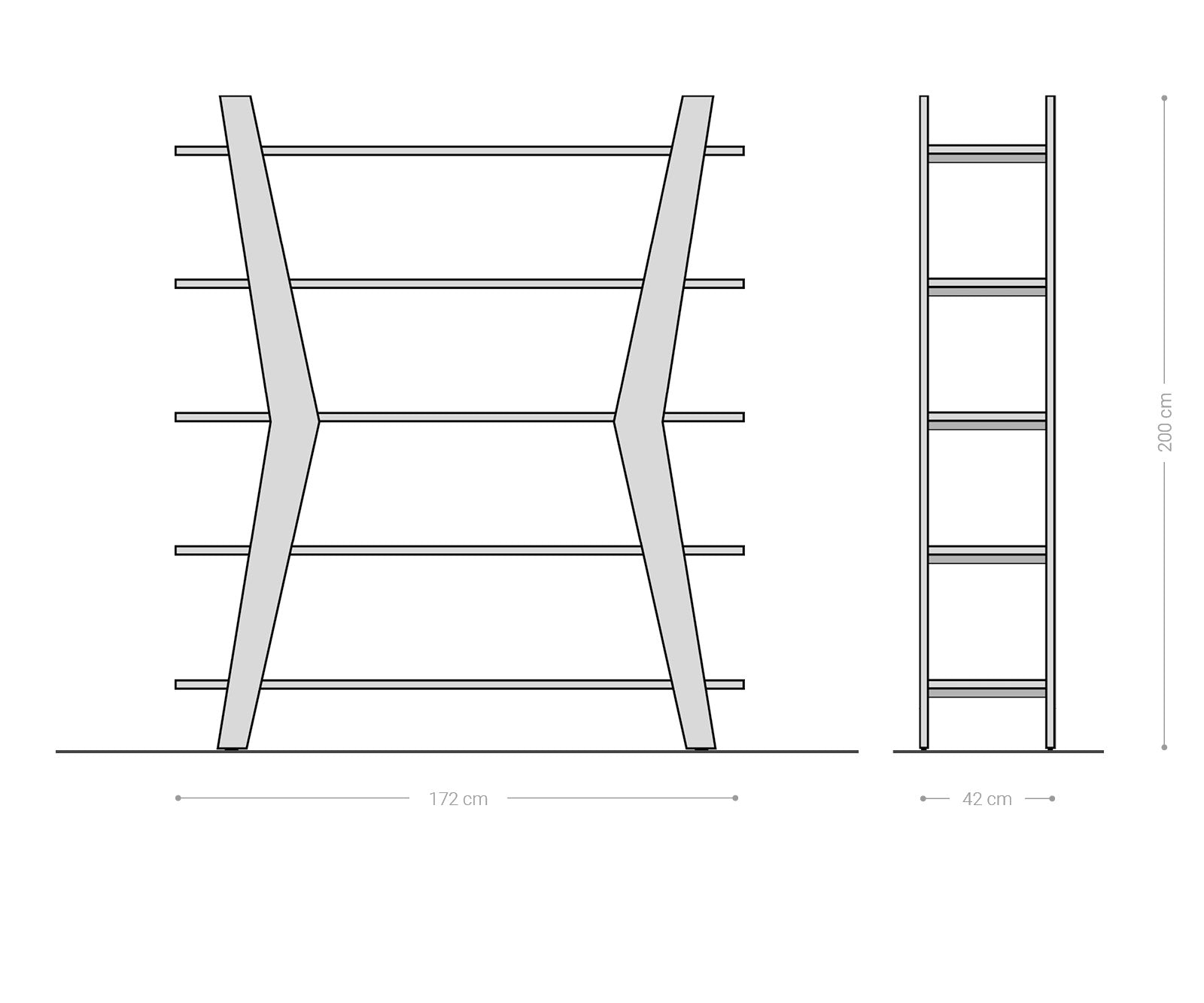 Freestanding Shelf Rack Xanthios 170cm Acacia Wood Natural