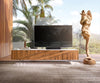 TV Stand Bahan 200 cm 4 Doors Mango Wood Teak Steel Foot Marble Top