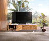 TV Stand Bahan 175 cm Mango Wood Teak Steel Foot Marble Top