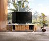 TV Stand Bahan 175 cm Centre Drawers Mango Wood Teak Steel Foot Marble Top