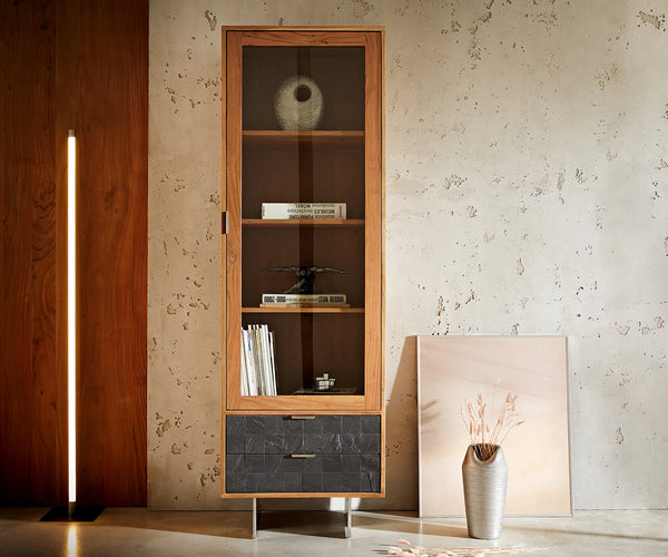Display Cabinet Teele 60X180 cm Acacia Wood Natural