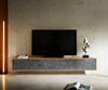 Floating TV Stand Teele 200-240 cm Acacia Wood Natural And Slate 4 Doors