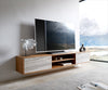 Floating TV Stand Kleo 200 cm Acacia Wood Natural 2 Doors 2 Compartments