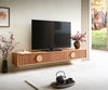 Floating TV Stand Surimu 200cm Acacia Wood Brown 4 Doors Cork Handle